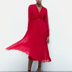 Zara pleated midi dress